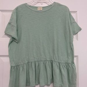 Sea Green Ruffled Top